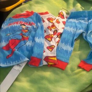 2 nwt Sz 12 mths Superman cotton Pajama Set